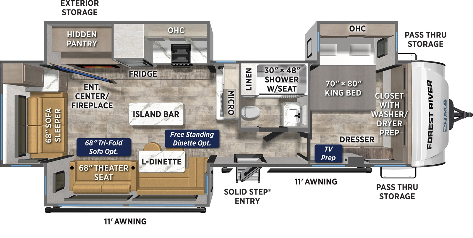 Puma Tracks 3380RLBT Floorplan